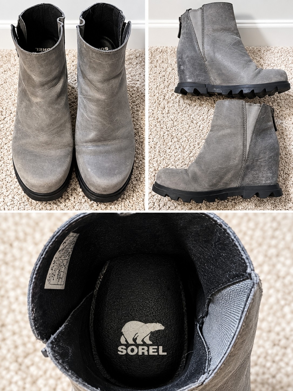 Sorel Kids Gray Wedge Ankle Boots